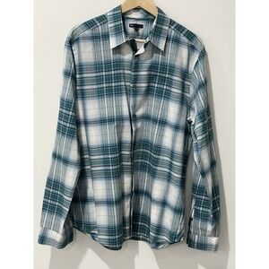 Gap Slim Fit Plaid Button Down Long Sleeve Slim Fit Mens Large Office Casual
